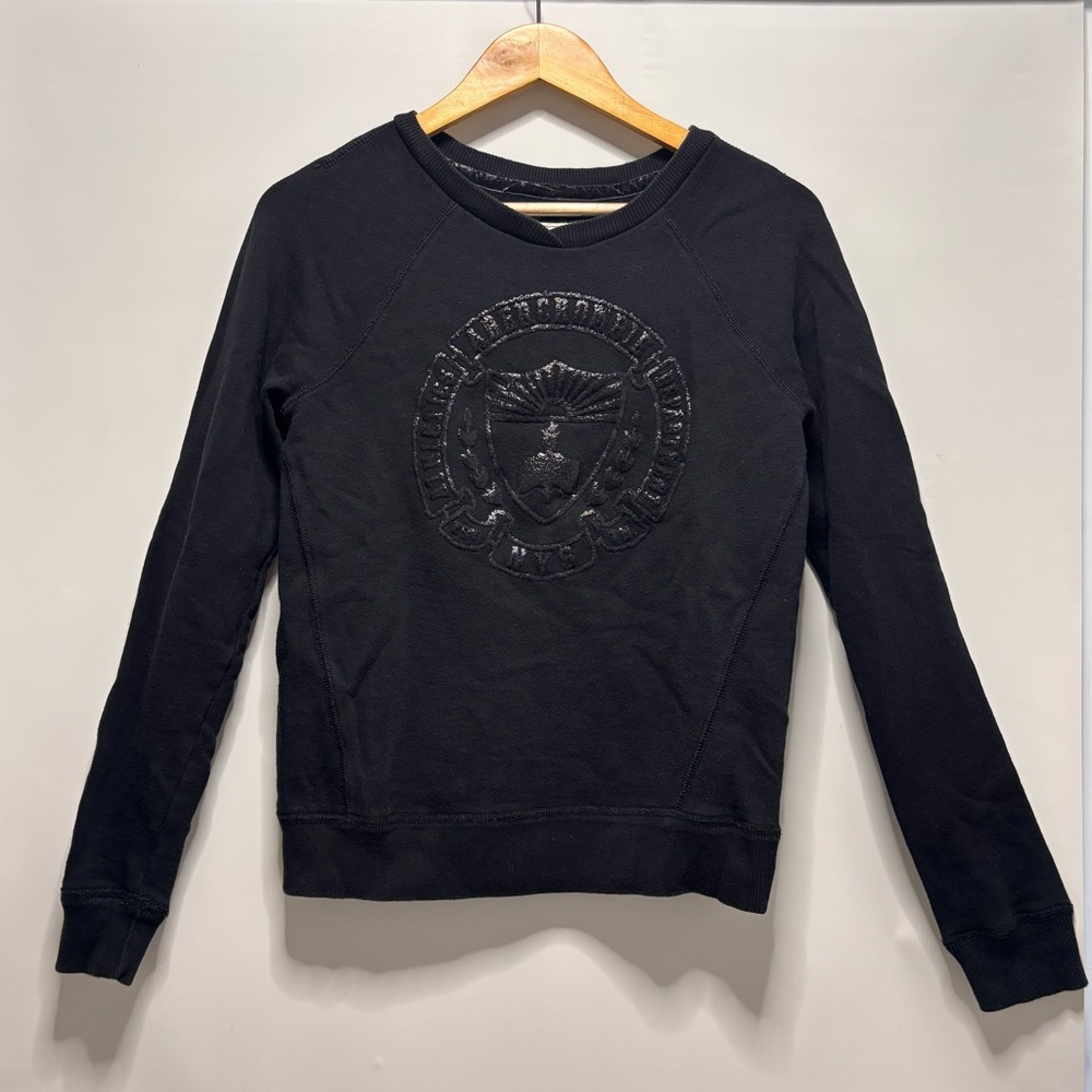 Abercrombie & Fitch Y2K Crew Neck Sweatshirt Black Logo Vintage  Womens M